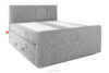 STRIX PRO+ Łóżko kontynentalne dwuosobowe twarde 160 cm podwójny materac + topper Visco tkanina sztruks jasny szary jasny szary - zdjęcie 3