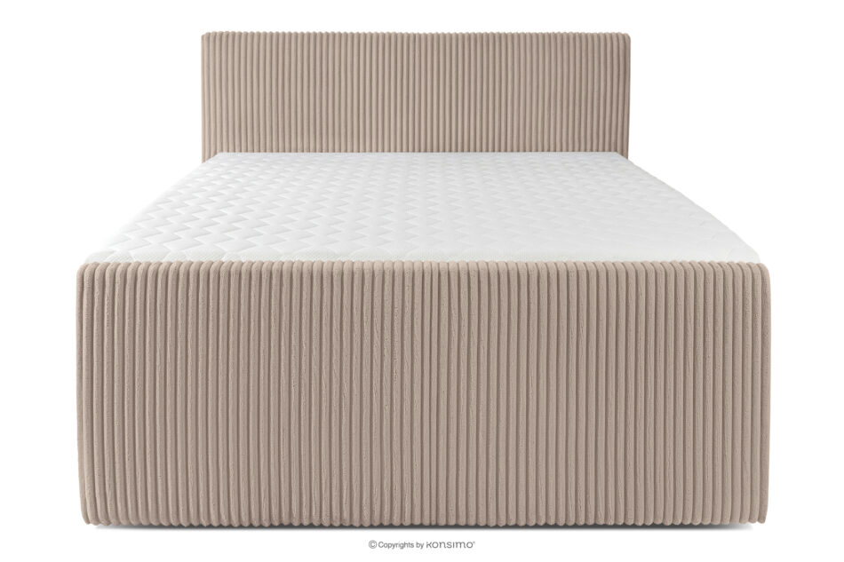 STRIX PRO+ Łóżko kontynentalne dwuosobowe twarde 160 cm podwójny materac + topper Visco tkanina sztruks taupe taupe - zdjęcie 4