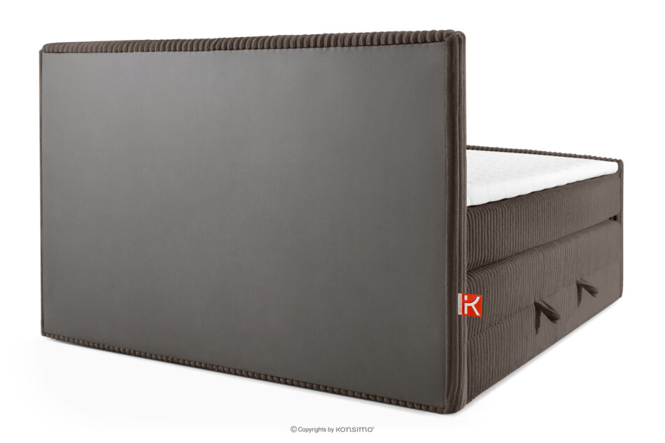 STRIX PRO+ Łóżko kontynentalne dwuosobowe twarde 180 cm podwójny materac + topper Visco tkanina sztruks brązowy brązowy - zdjęcie 6