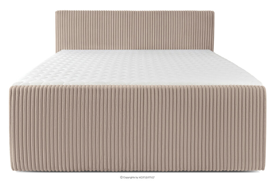 STRIX PRO+ Łóżko kontynentalne dwuosobowe średniotwarde 200 cm podwójny materac + topper HR tkanina sztruks taupe taupe - zdjęcie 4