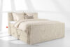 STRIX PRO+ Łóżko kontynentalne dwuosobowe średniotwarde 200 cm podwójny materac + topper Visco tkanina sztruks beżowy beżowy - zdjęcie 2