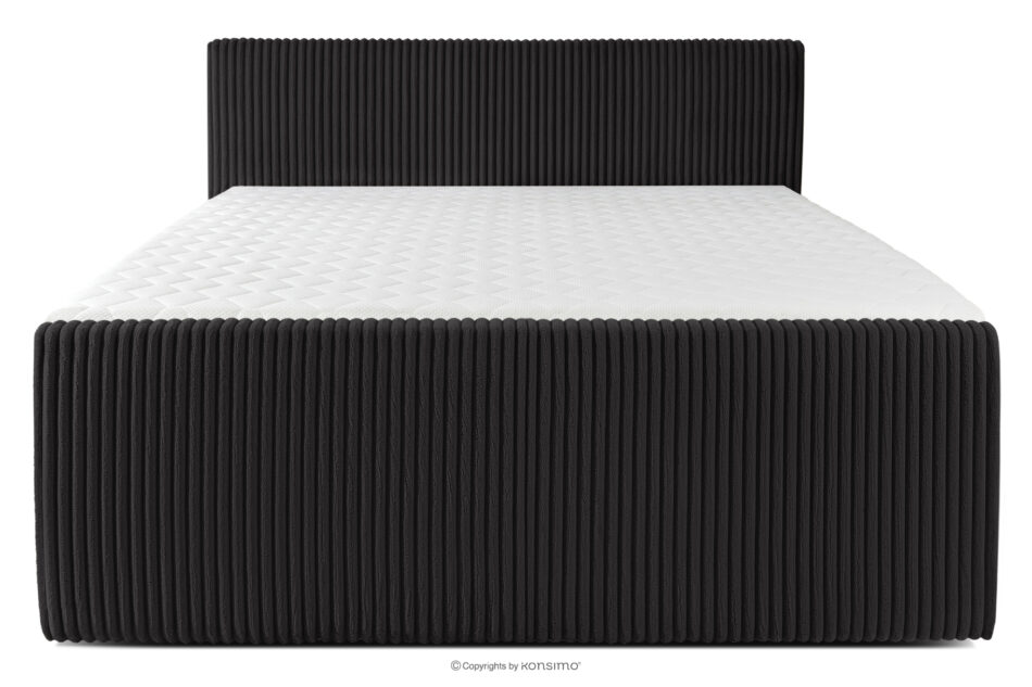 STRIX PRO+ Łóżko kontynentalne dwuosobowe twarde 200 cm podwójny materac + topper Visco tkanina sztruks czarny czarny - zdjęcie 4