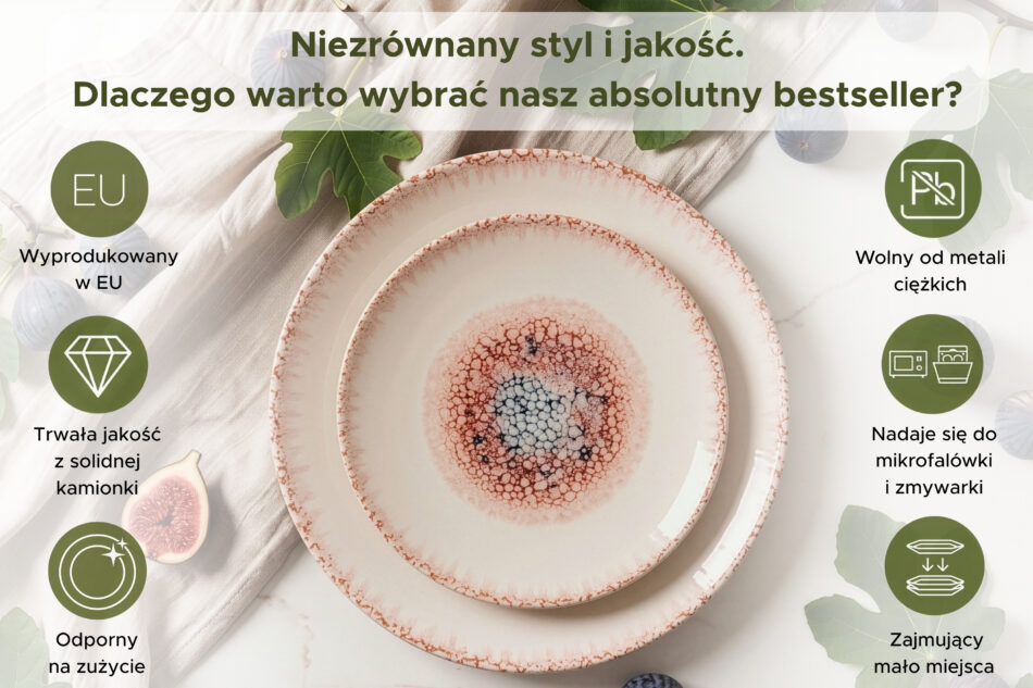 AMITA Miska styl śródziemnomorski 6 szt. koralowy/beżowy/niebieski koralowy/beżowy/niebieski - zdjęcie 10