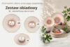 AMITA Zestaw obiadowy styl śródziemnomorski 6 os. (18 el.) koralowy/beżowy/niebieski koralowy/beżowy/niebieski - zdjęcie 9
