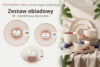 AMITA Zestaw obiadowy w stylu śródziemnomorskim 6 os. (18 el.) koralowy/beżowy/niebieski koralowy/beżowy/niebieski - zdjęcie 9