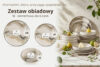 SALVA Zestaw obiadowy w stylu nordyckim 6 os. (18 el.) szary/piaskowy/beżowy szary/piaskowy/beżowy - zdjęcie 9