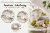 SALVA Zestaw obiadowy styl nordycki 6 os. (18 el.) szary/piaskowy/beżowy szary/piaskowy/beżowy - zdjęcie 9
