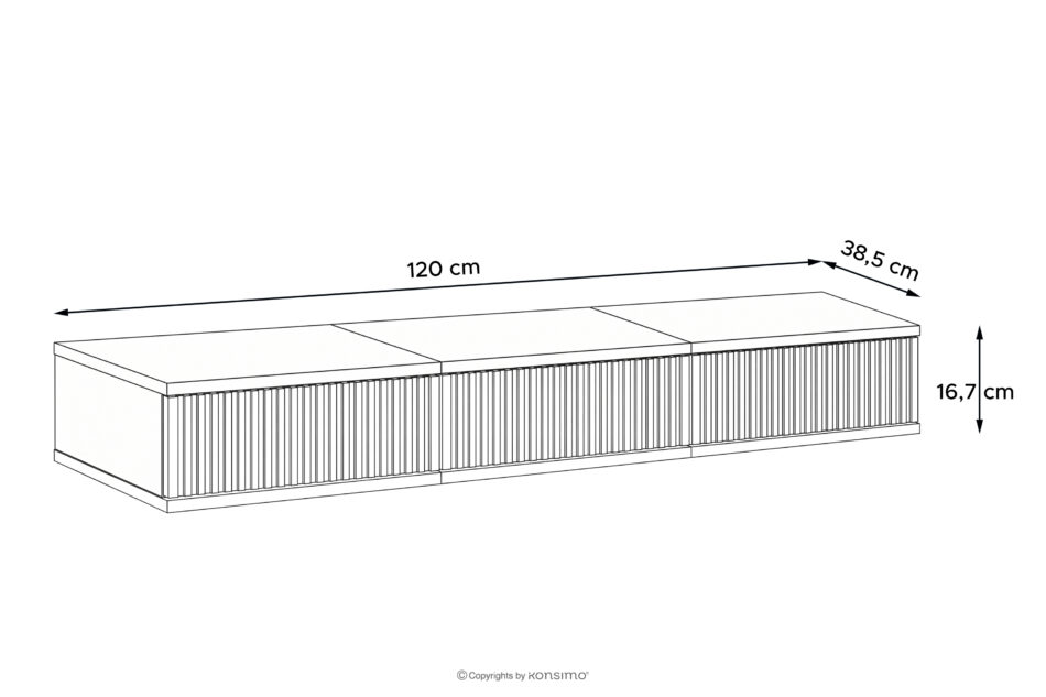 RECTUS II Szafka RTV wisząca z szufladami 120 cm kremowy kremowy - zdjęcie 8