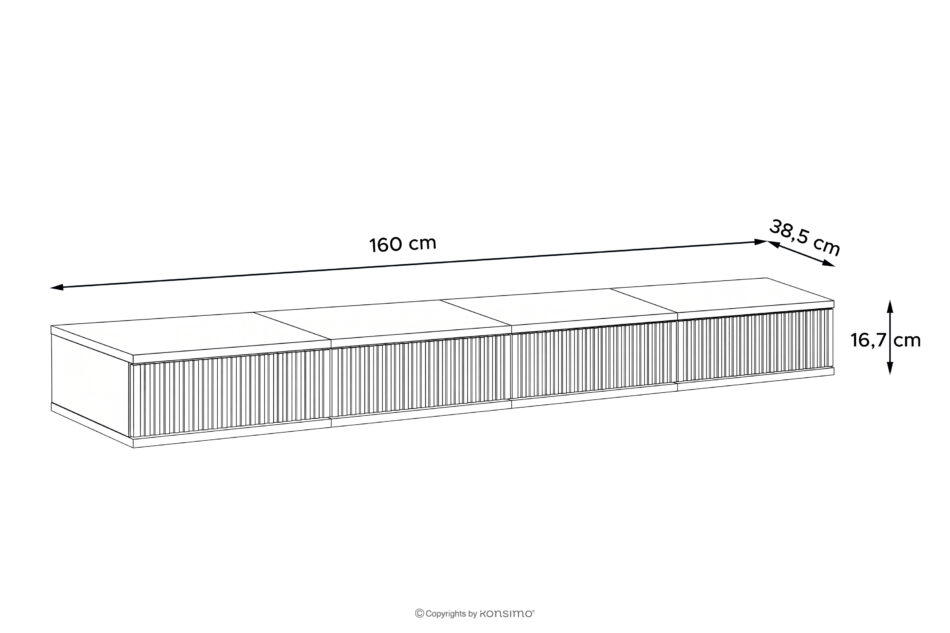 RECTUS II Szafka RTV wisząca z szufladami 160 cm kremowy kremowy - zdjęcie 10