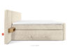 LILIUM PRO Łóżko kontynentalne z szafkami nocnymi LED twarde 200 cm podwójny materac + topper HR tkanina sztruks beżowy beżowy - zdjęcie 7